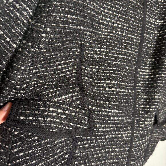 Talbots Black and White Tweed Woven Blazer Size 18WP Wool Office Careerwear - Picture 6 of 9